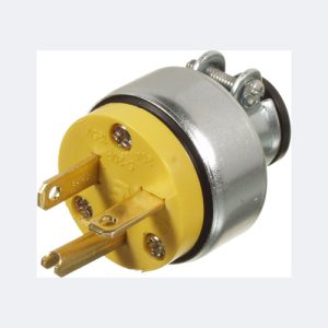 20A - 125V MALE PLUG WITH CABLE CLAMP YELLOW