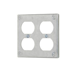 4” Square Cover - Double Duplex Outlet