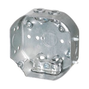 4" DIAMETER OCTAGONAL BOX WITH CLAMPS Metallic cable clamps