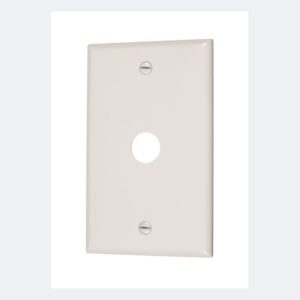 BLANK WALL PLATE FOR PHONE AND COAX CABLE WITH KNOCKOUT