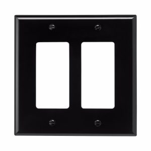 EATON-(MS) BLACK TWO GANG DECORATOR WALLPLATE (PJ262BK)