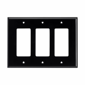 EATON-(MS) BLACK THREE GANG DECORATOR WALLPLATE (PJ263BK)