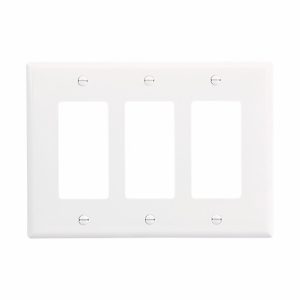 EATON-(MS) THREE GANG DECORATOR WALLPLATE (PJ263W-SP-L)