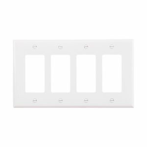 EATON-(MS) FOUR GANG DECORATOR WALLPLATE (PJ264W-SP-L)