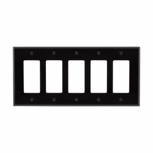 EATON-(MS) BLACK FIVE GANG DECORATOR WALLPLATE (PJ265BK)