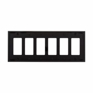 EATON-(MS) BLACK SIX GANG DECORATOR WALLPLATE (PJ266BK)