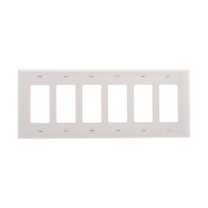 EATON-(MS) SIX GANG DECORATOR WALLPLATE (PJ266W-SP-L)