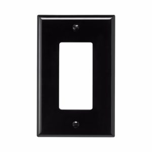 EATON-(MS) BLACK SINGLE GANG DECORATOR WALLPLATE (PJ26BK)