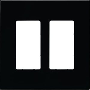 EATON-BLACK TWO GANG SCREWLESS WALLPLATE (PJS262BK)