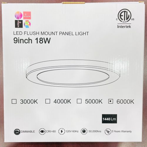 9" SLIM LED FLUSH MOUNT 6000K